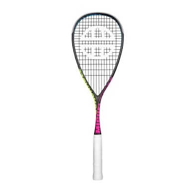 UNSQUASHABLE Squash Racket Miguel Rodriguez ONE20 Limited Edition (120g/head heavy) 2025 black/pink - strung -